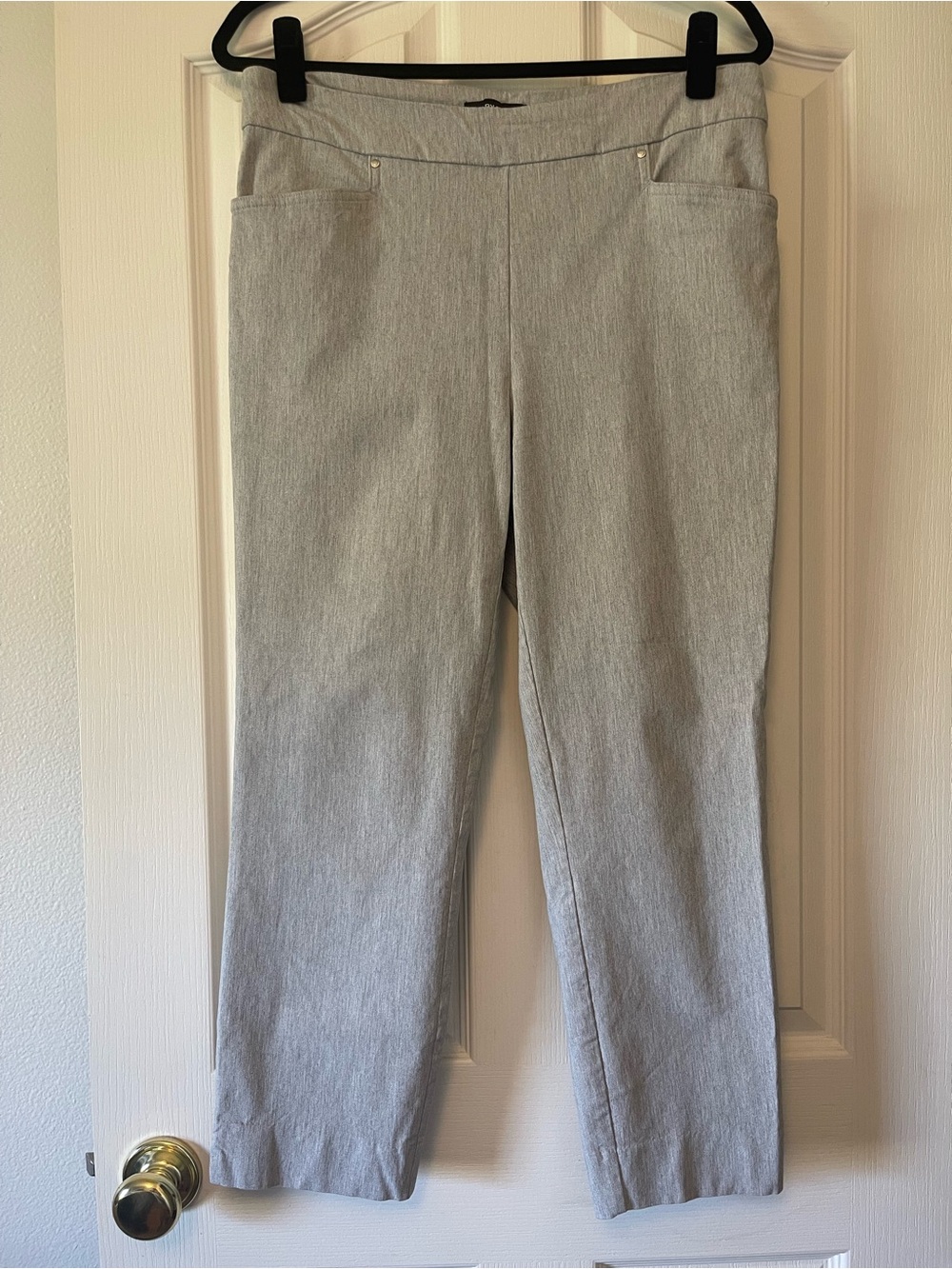 Hilary Radley Light Gray Pull-On Chinos.